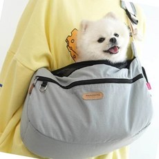 강아지 슬링백 그레이 M 외출용품 어깨가방 슬림캐리79m1+5GbL