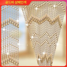 구슬 중문 가리개 현관 가림막 식당 파티션 공간분리, 골드 스트라이프 샴페인