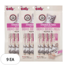 더캣츠 미니 베로베로젤 고양이 간식 5p, 닭 + 참치 혼합맛, 9개