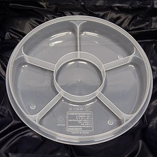 한진 밀페 찬합 PP원형 6칸형 대, 상세페이지 참조, 1개