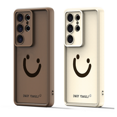 갤럭시 S25 S25울트라 엔조이 스마일 스트롱 크림 매트 범퍼 케이스 S25플러스