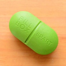 휴대용 알약케이스 원형 레드 (1), 올리브 그린(6 그리드)