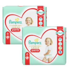 [프리미엄케어] 유럽산 팸퍼스 팬티6단계 2팩 3팩 기저귀 Pampers 바우처, 62매, 6단계