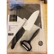 KYOCERA 京瓷 陶瓷刀 14CM 菜刀 削皮刀 砧板 3件組, 黑色, 1個