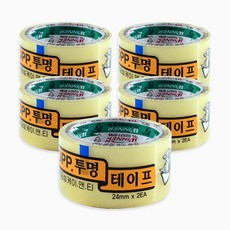 금성케이앤티 opp 투명 점착테이프 24mm X 2개입 (선택1) 다용도테이프 리필, 5개