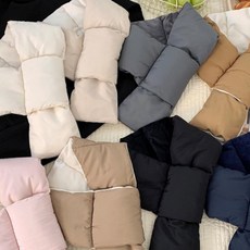 110g 경량 머플러 패딩목도리 방한 프리미엄 겨울스카프, 패딩목도리블랙
