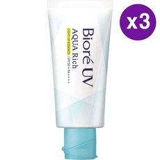 비오레 UV 아쿠아 리치 바디 선크림 SPF50+ PA ++++ Biore UV Aqua Rich Light Up Essence, 70g, 3개