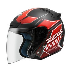 瑞獅 ZEUS ZS-609 I18 3/4安全帽 內襯全可拆洗 多款顏色可選 守護您的騎行安全, 消光黑 / 紅,XL