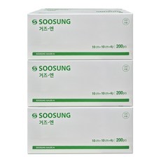 수성 접은거즈 부직포 소독거즈 드레싱 접은거즈4X4X4, 3개, 200매입