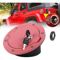 JeCar 연료 주입구 잠금 가스 캡 커버 외부 액세서리 지프 랭글러 2007-2018 JK 및 언리미티드 흰색 USA, Pink