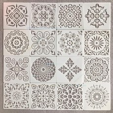 巨匠工廠曼陀羅輔助繪畫墻繪家具裝飾鏤空模板遮蔽板涂鴉噴繪鏤空模板模具, 1個, 曼陀羅07,15*15cm