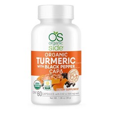 OS Organic Side | 흑후추가 함유된 강황 | 60캡슐 | 천연 항산화 물질 | USDA 인증 | GMO 프리 비건 면역 체계 및 관절 지원 | 건강한 삶을 위한