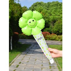꽃모양풍선 손잡이형 알루미늄막대 풍선장난감, 50개, 5_중소형국화막대50개화이트