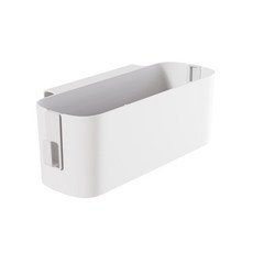 簡約大容量可掛式雙勾收納盒 吊掛收納籃 床邊收納 手機紙巾收納, 白色, 1個