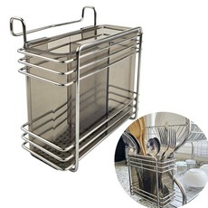 공간활용 걸이형 수저통 2구 수저꽂이 싱크대 다용도 걸이 식기 수저꽂이 거치대, 1개