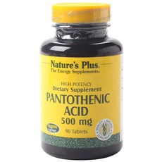 Natures Plus 無麩質泛酸錠 500mg, 1個, 90 件