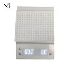 N.SPACE 咖啡電子秤 廚房料理烘焙秤 帶計時功能, 1個, 白色電子秤(充電款), N.SPACE LED電子秤