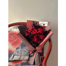 기념일 모루 꽃다발 키트 만들기 취미 공예 선물용 재료 수공예 꽃, 블랙레드 키트, 1개