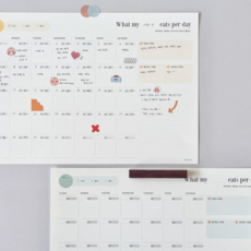 우가차차486 (빅사이즈 이유식캘린더 만년형 12장) 큰사이즈 초기 아기 이유식달력 준비물 수유 일지, 1개, 혼합