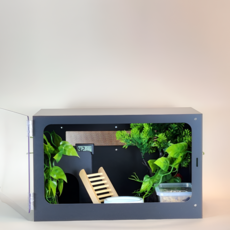 빌드몬스터 도마뱀 파충류 게코도마뱀 사육장 화이트 블랙 세트 40x30x25(cm), 1개, 블랙 A타입세트