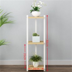 簡約多層鐵藝花架 室內客廳綠蘿花架子 陽臺落地花盆置物架 可開發票, 1個, 黃板+白架-3層