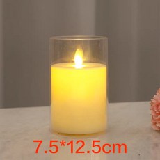 LED 전자 흔들리는 촛불 무드등 리얼 감성 차박 웨딩 파티 프로포즈 조명, 7_플라스틱투명덮개7.5x12.5cm