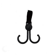 유모차 킥보드 손잡이 거치 이중 고리 회전형 짐 가방 쇼핑백 걸이 후크 액세서리, 1개, 상세페이지 참조