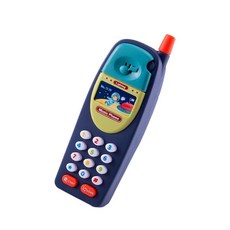 HAIMINGJUN 아기 전화 장난감 뮤지컬 아기 사운드 장난감 사운드 효과가 있는 가짜 어린이 전화 소년 소녀 생일 선물, 15cmx5cmx3.2cm, PP, 진한 파란색, 1개