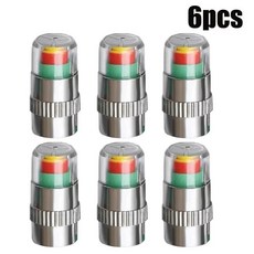 자동차 타이어 압력 표시기 게이지 경고 모니터링 밸브 캡 센서 외부 감지, 3. 6pcs, 1개