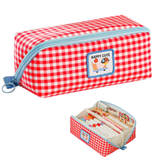 킵틸 오픈형 대용량 필통 올인원 수납 패브릭 펜파우치, 1개, 레드