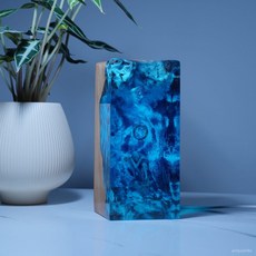 創意木質環氧樹脂指環魔法環 男生禮物 交換禮物, 彩光,3.7*3.1*7.8英寸, 1個