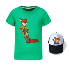 瘋狂動物城 男女童裝短袖T恤與帽子套裝