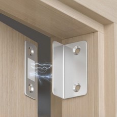 자석 도어락 클립 패치 문 클로저 캐비닛 잠금 장치, 4개, L형 실버 4개 세트
