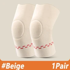 1쌍 가을 & 겨울용 따뜻한 무릎 보호대 - 양면 벨벳 두꺼운 플리스로 노인의 차가운 다리 방한 슬리브, 02 M, 04 Beige-1Pair