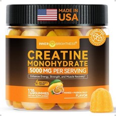 Creatine Monohydrate Gummies for Men & Women 5000 mg 3rd Party Tested Creatine Chews for Muscle, 120 Count (Pack of 1), 1개, 120정