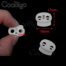 코드 잠금 스토퍼 토글 클립 로프 클램프 신발끈 백팩 스포츠웨어 가방 의류 액세서리 플라스틱 콩 2 홀 1, 01 D White