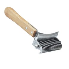 NUTRIVIO 강아지빗 안아픈 엉킴 해소 죽은털 브러쉬 장모와 단모 애견 빗 강아지 고양이빗, 1개, 원목 스테인리스 스틸
