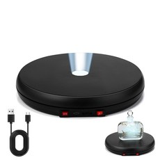 Colingmill LED 조명 전동 회전 디스플레이 스탠드 터너 360도 디스플레이 스피너 25.4cm(10인치)/20kg(44파운드) 블랙 전기 회전 디스플레이 베이스 사