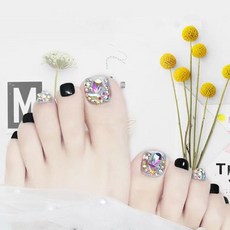 [셀프네일] 고급 큐빅 디자인 붙이는 패디팁 세트 접착 스티커 포함, 1개, 28 블링버건디