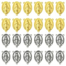 MakemadeDIY 다양한 금속 커넥터 펜던트 참 주얼리 제작용 더블 루프 플라워 악마 눈 나비 하트 크로스 링크 골든 목걸이 팔찌 귀걸이 합금강 보석 없음 11st_am, 성모 마리아 - 20개