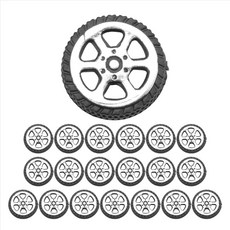 플라스틱 롤 2mm 직경 샤프트 자동차 트럭 모델 장난감 휠 20mmx6mm 20Pcs, 블랙