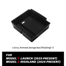 테슬라 모델 Y 주니퍼 2025 출시 모델 3 하이랜드 2024 콘솔 암레스트 수납함 정리함 플로킹 ABS 실리콘 패, 06 Armrest Flocking