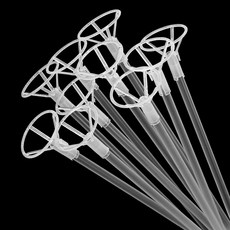 스마일파티 40cm 벌룬 컵스틱 풍선 대형 스틱 막대, 50개, 투명