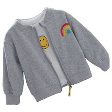 萱寶媽咪baby童裝館 韓版兒童春秋薄款休閒拉鍊外套 女童條紋外套 男童彩虹印花外套 連帽條紋外套 童裝兒童薄款外套 童外套 休閒外套 動物造型外套