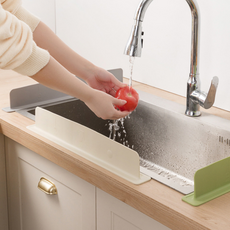 tinduo 강력 접착 싱크대 실리콘 물막이 실리콘 씽크대 높이 7cm, 1개, 화이트