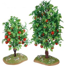 10794754 열차 철도 모형 모델 기관차 기차 DOITOOL 2개 세트 미니 사과 나무 지오라마용 인공 액세서리 미니어처 과일나무 풍경 장식 8.27인치 x 3.94인치, 그린, 21.00X10.00X10.00CM