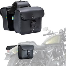 스포츠스터 소프트 레벨 다이나 크루저를 위한 하드쉘 사이드백 위에 안전 및 퀵 릴리스 버클이 있는 케미모토 모터사이클 새들백 5L75Lx2 가죽 던지기 핏, With Lock