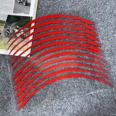 오토바이 휠 스트라이프 데칼 반사 스티커, 1개, 5. Red