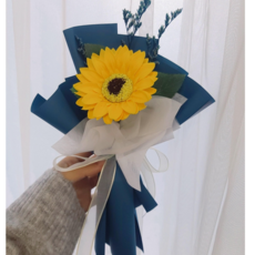효정Flower 비누꽃 장미한송이 해바라기한송이 꽃다발, 해바라기, 1개