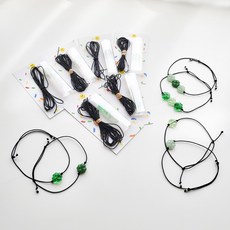 네잎클로버 실팔찌 SANS 만들기 세트 [행운의 나일론 실 팔찌 키트 DIY 공예 부자재 소원 매듭 우정 끈 재료], 4. 무광 그린